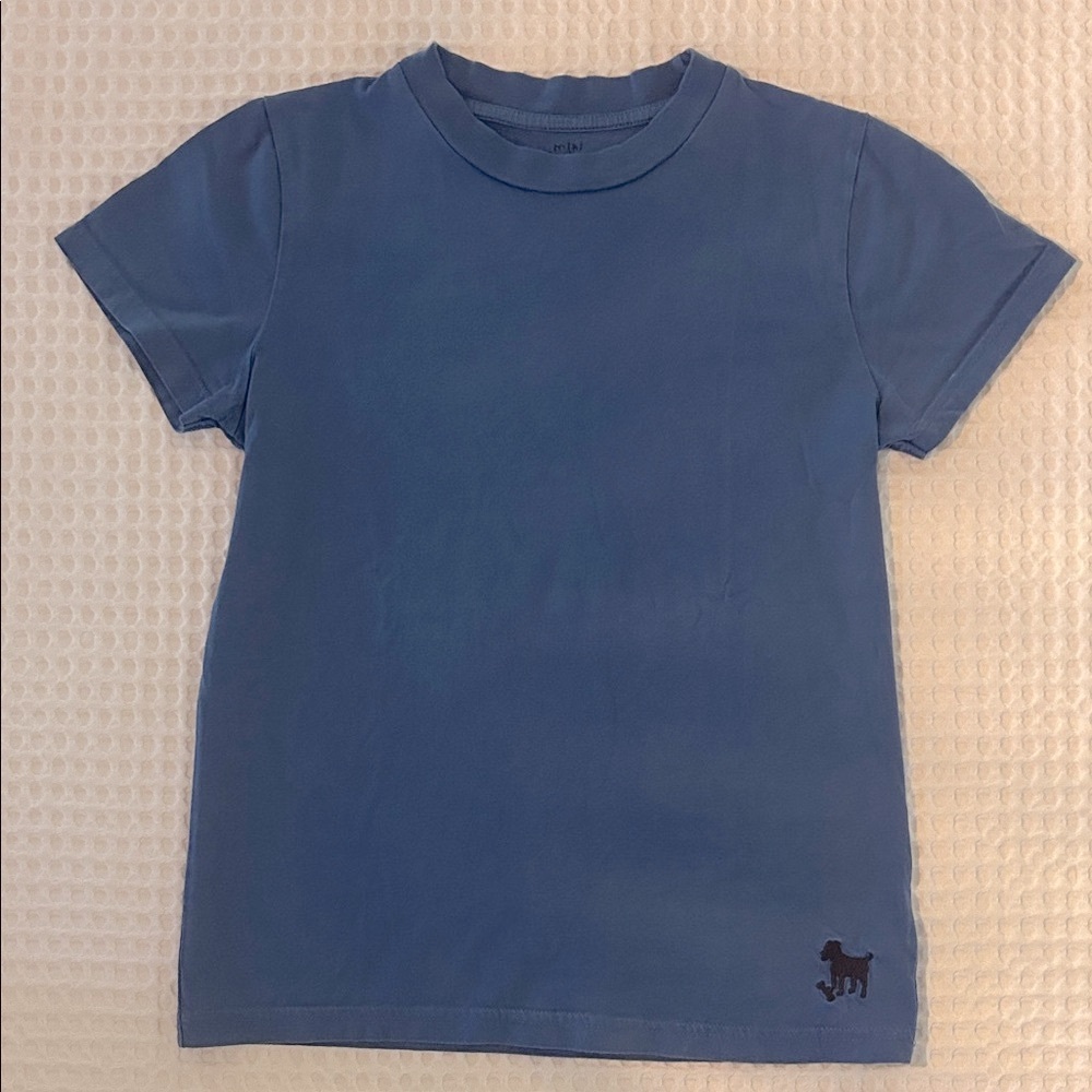 Mini Boden Blue Kids Tee with Dog Detail